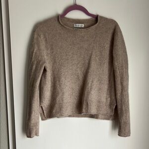 Rachel Zoe Tan Crew Neck Sweater Soft Knit Classic